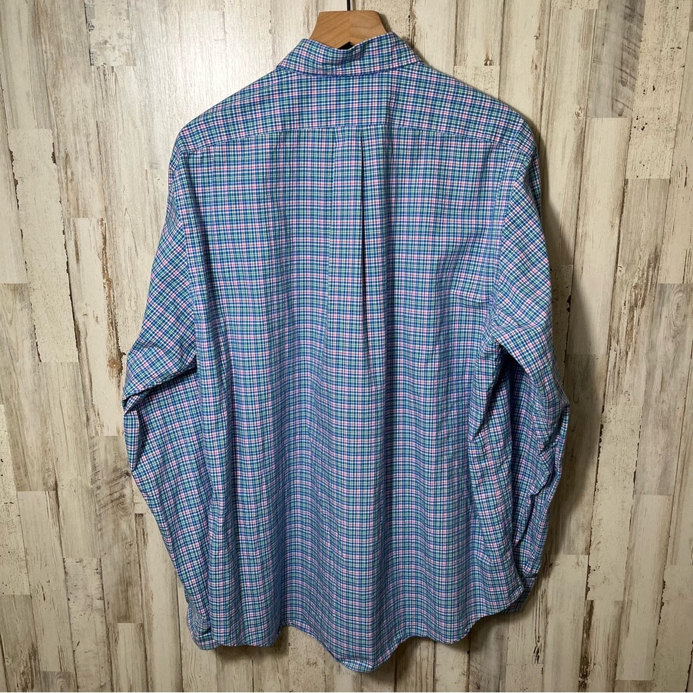 Polo Ralph Lauren Plaid Button Down Long Sleeve Shirt Pink Pony Mens XL - Picture 4 of 6